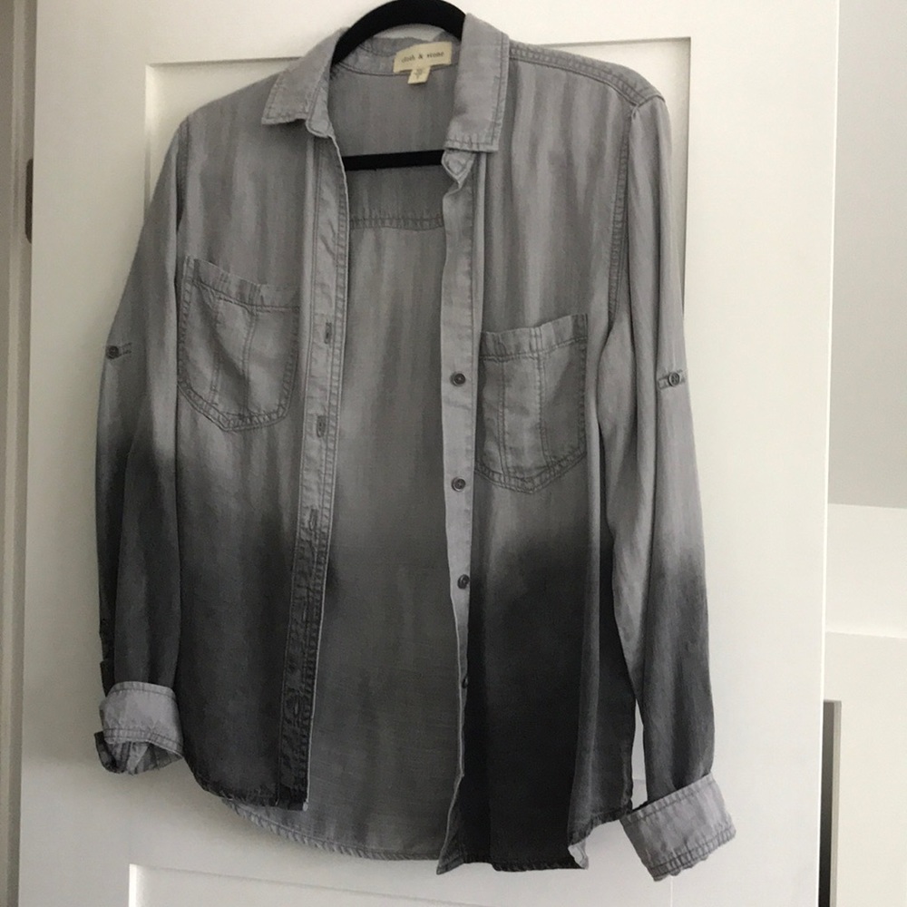 Anthropologie dip dye button up shirt